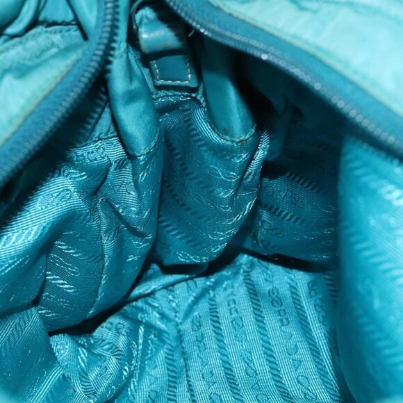 PRADA Nylon 2 Way Hand Bag Turquoise Blue Auth 80110 - Picture 12 of 16